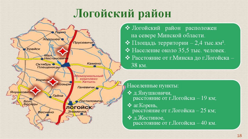 Карта логойского района минской области подробная с деревнями