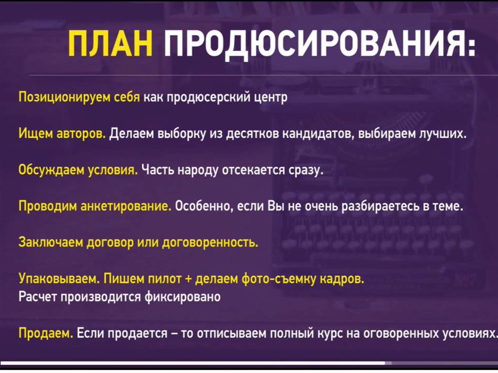 Этапы продюсирования проекта