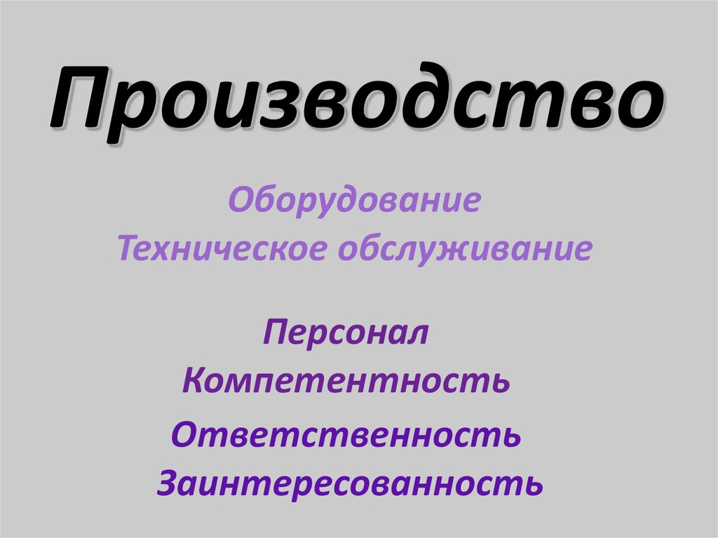 Производство