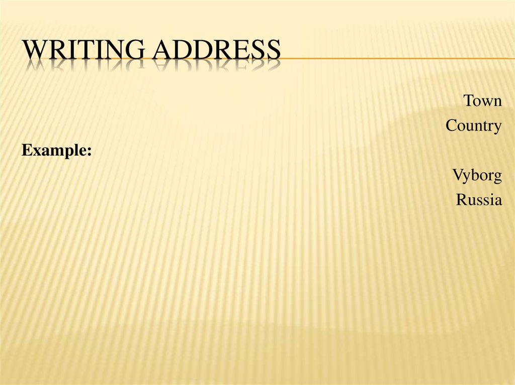 Writing address