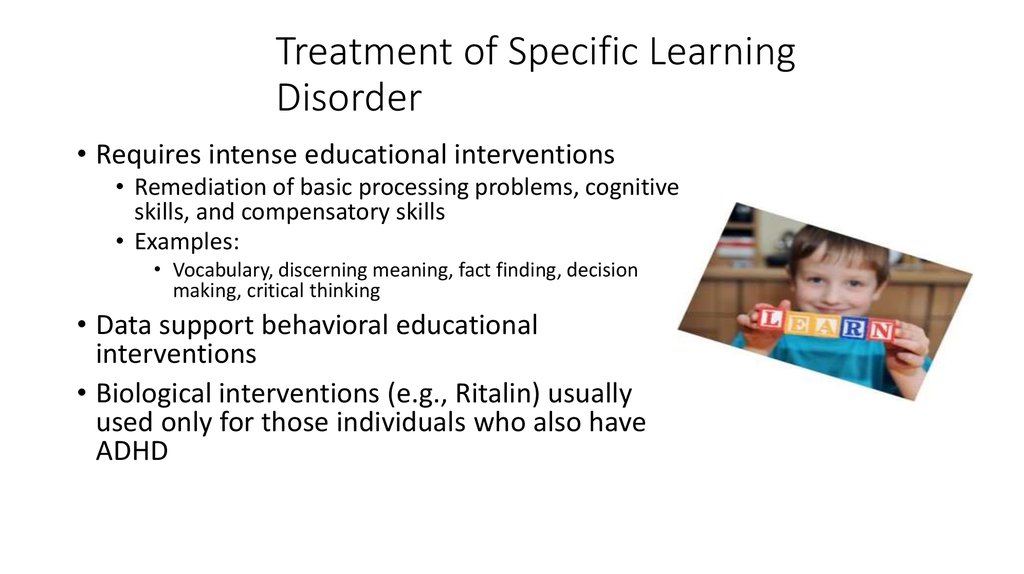Treatment of Specific Learning Disorder