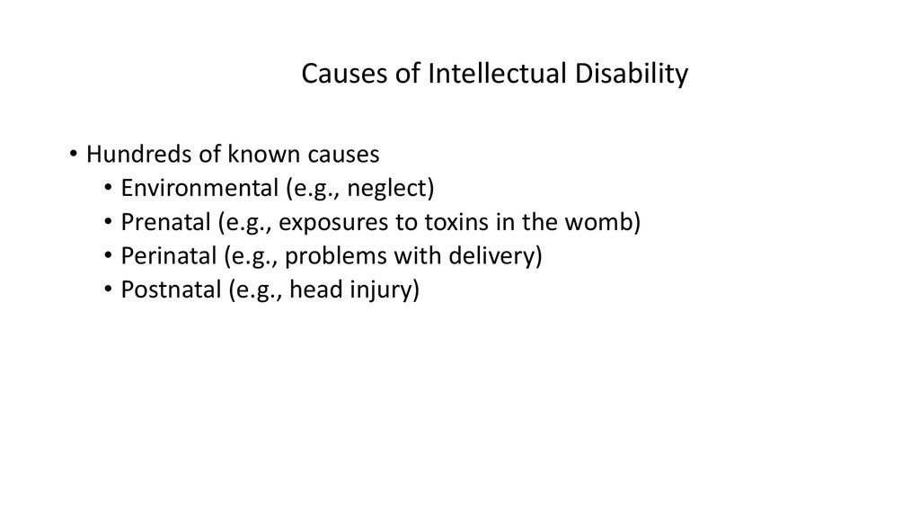 Causes of Intellectual Disability