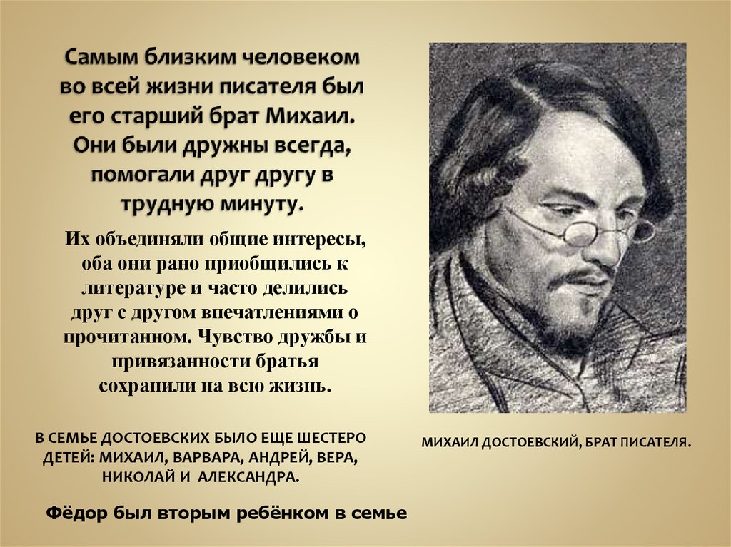 Трудная жизнь писателей. Фёдор Миха́йлович Достое́вский (1821-1881).