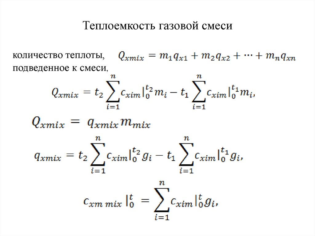 Теплоемкость газовой смеси