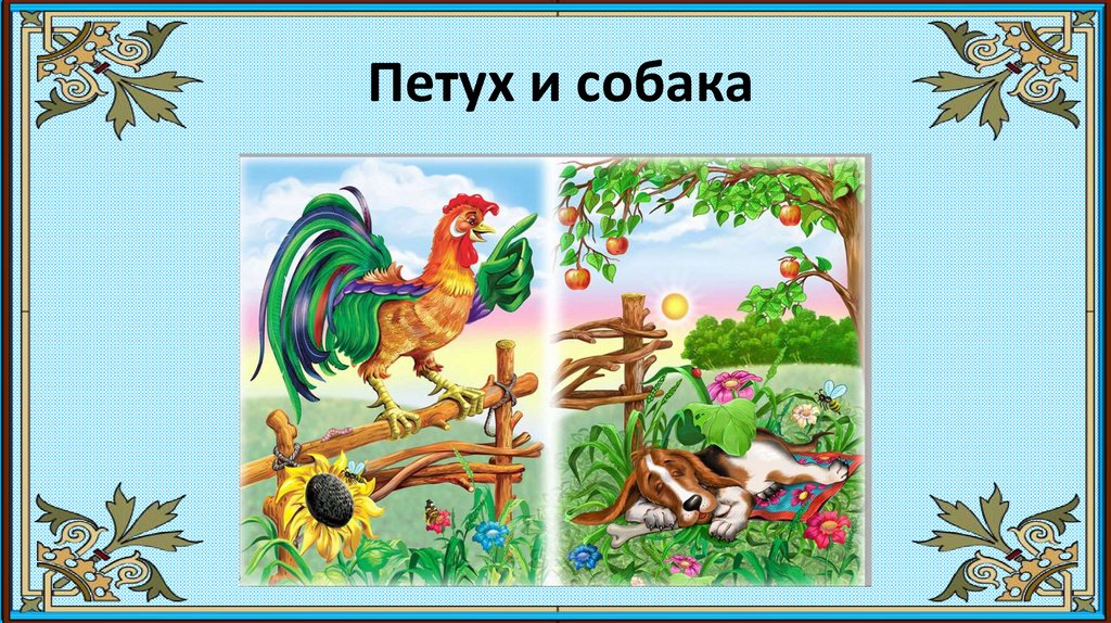 План сказки петух и собака