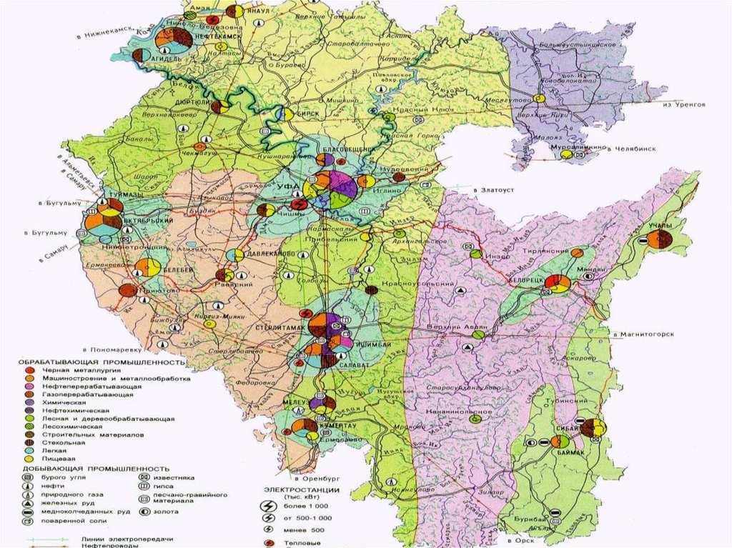 Карта башкортостана промышленность