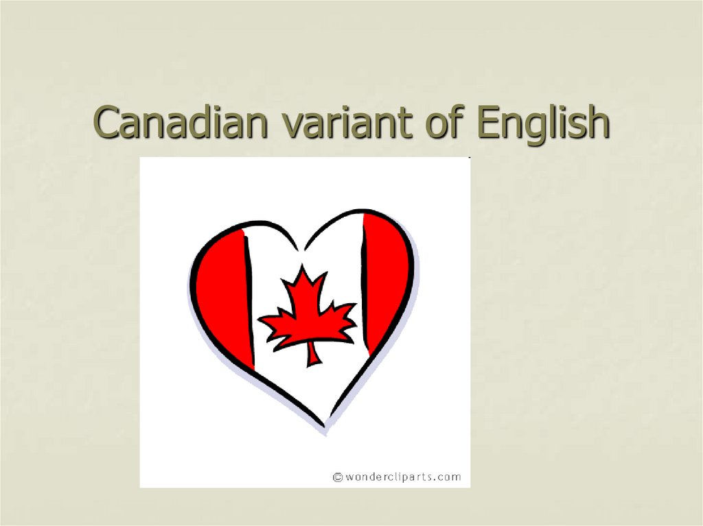 Canadian variant of English
