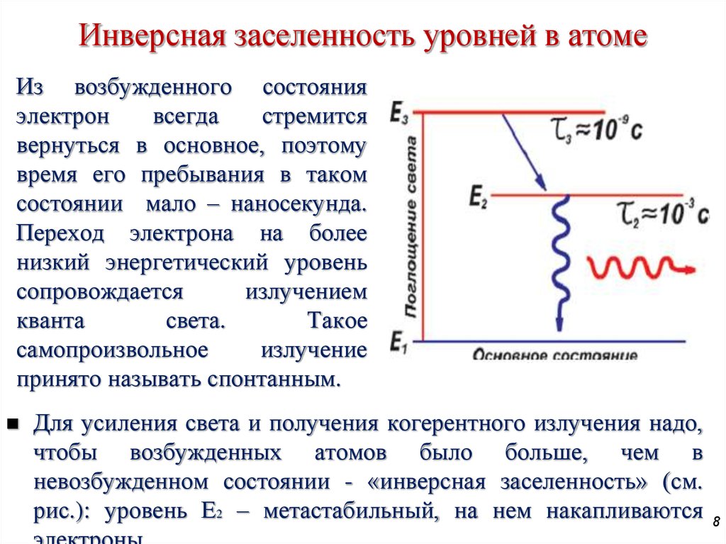 Предположим что схема энергетических уровней атомов