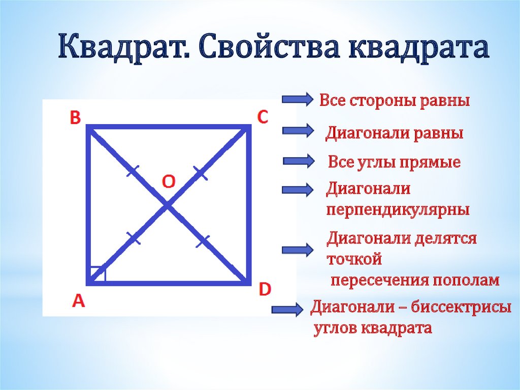 Квадрат. Свойства квадрата