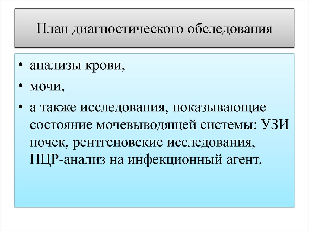 План диагностического обследования