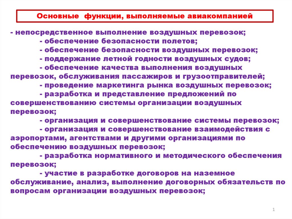 Функции выполняемые программой. Функции авиакомпании. Функции представительства авиакомпаний. Основные функции по обеспечению безопасности перевозок. Функции службы организации перевозок аэропорта.