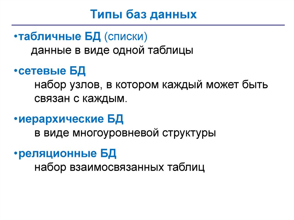 Доклад о базе. Организация баз данных и система управления ими.