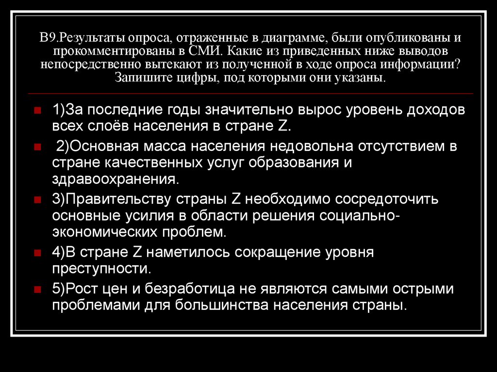 Результаты опроса отраженные в диаграмме были опубликованы и прокомментированы в сми в стране z