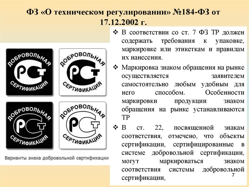 Знаки соответствия организации