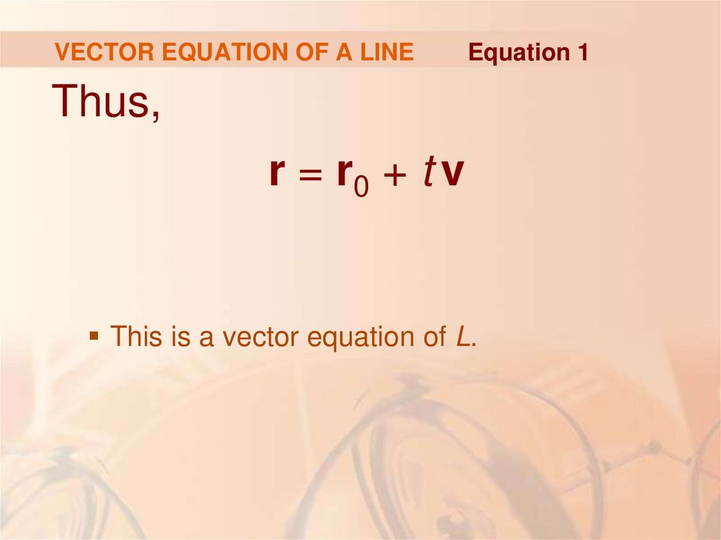 VECTOR EQUATION OF A LINE