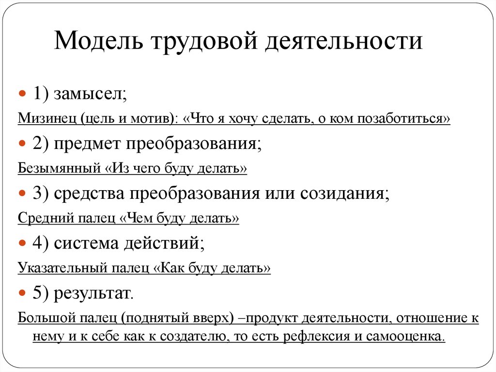 Модель трудовой деятельности детей в течении дня возраст по выбору по предложенной схеме