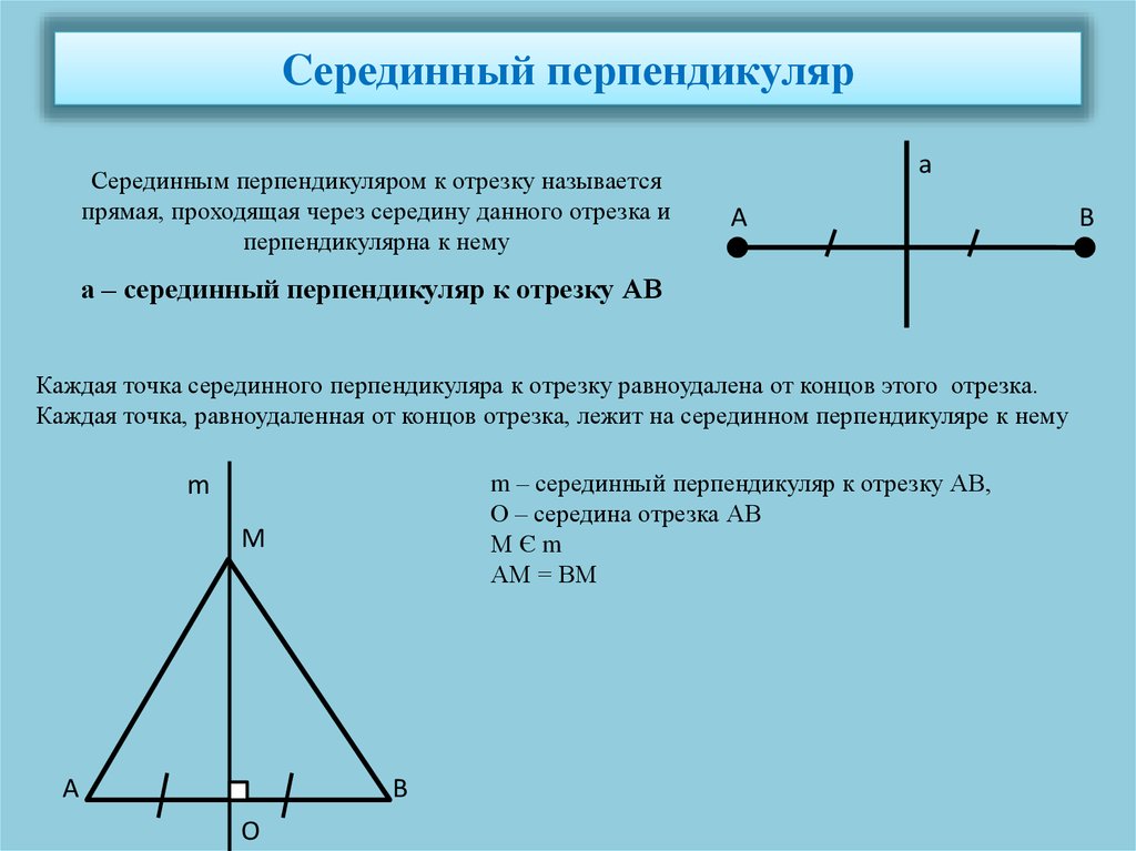 Серединный перпендикуляр стороны