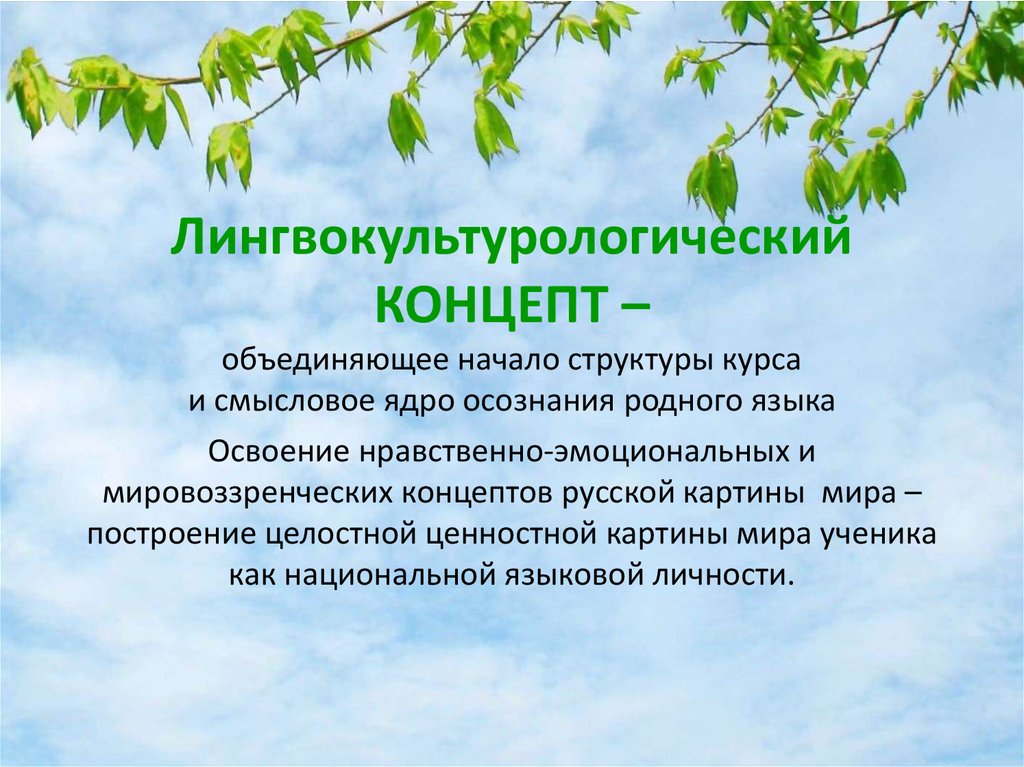 Лингвокультурологический концепт