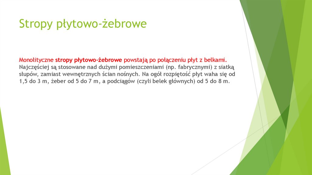 Stropy płytowo-żebrowe