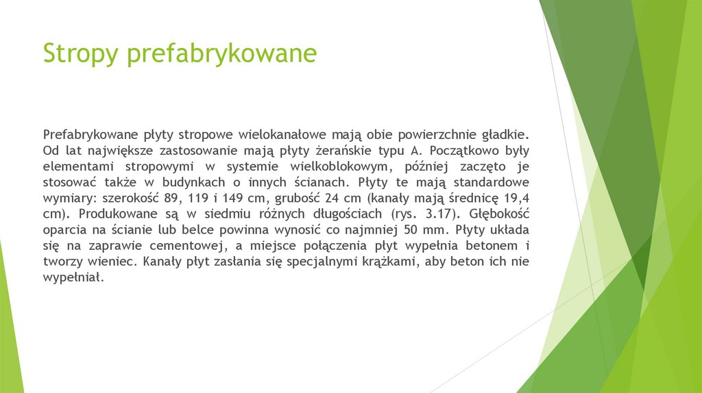 Stropy prefabrykowane