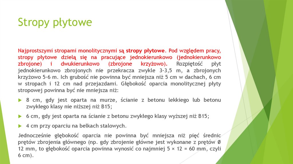 Stropy płytowe