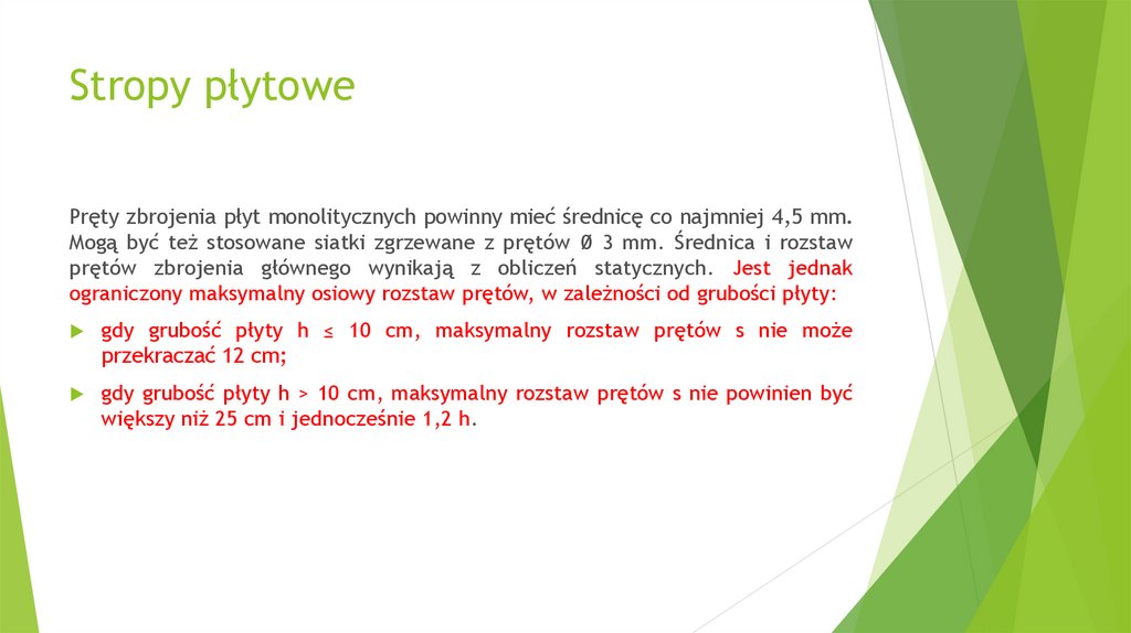 Stropy płytowe