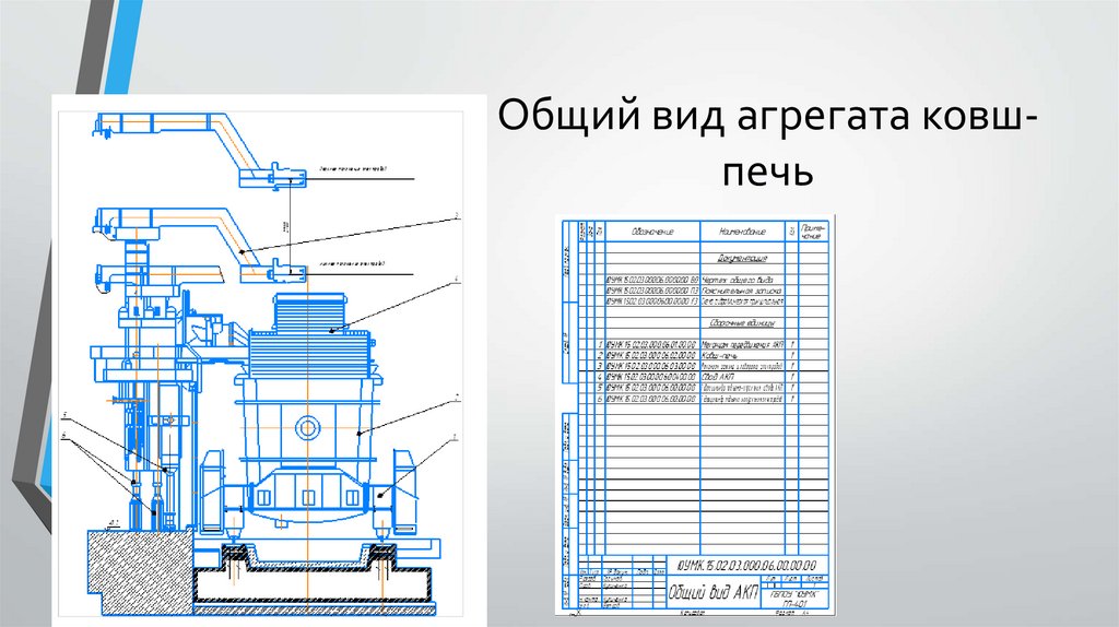 Схема печь ковша