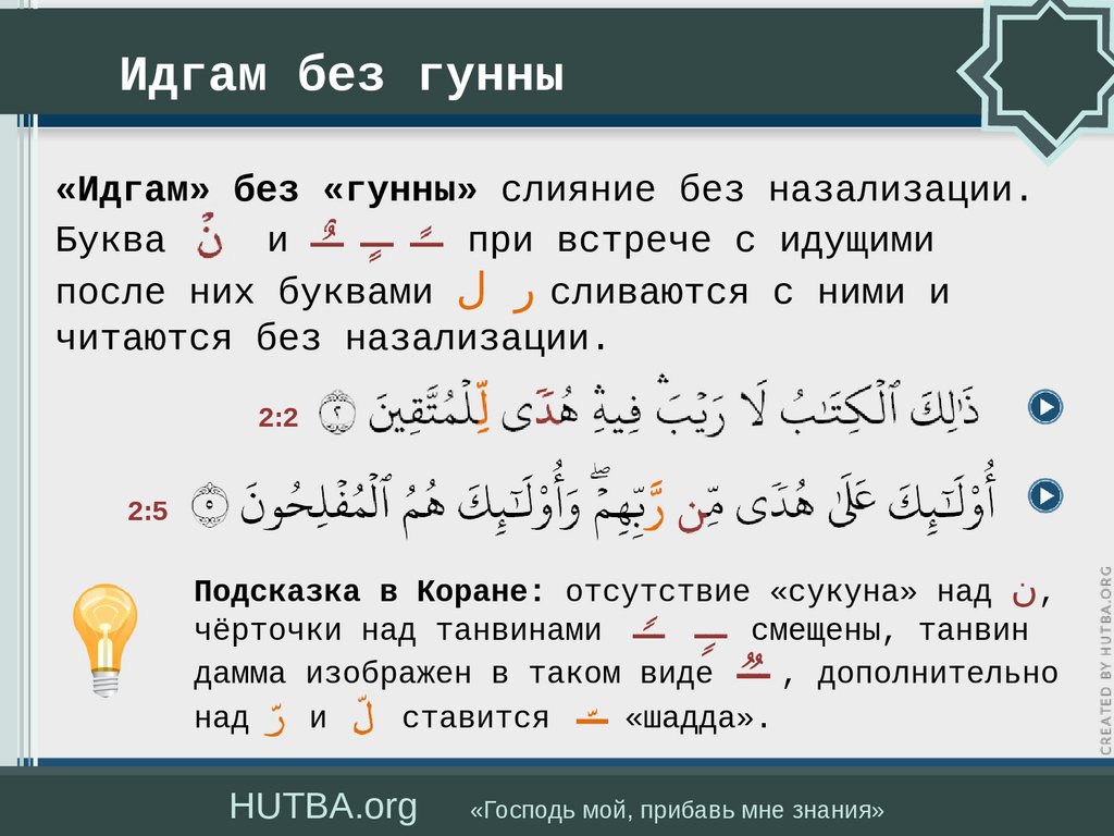 Что означает с арабского на русский. Идгам без Гунны правило. Идгам нуна. Правило Ихфа в арабском языке. Правила чтения Корана.