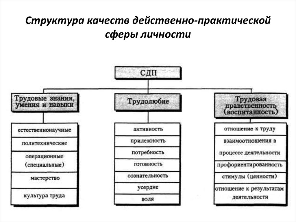 Практическая сфера. Действенно практическая сфера личности. Структура качеств действенно-практической сферы личности. Технологии действенно-практической сферы личности. Сфера эстетических и нравственных качеств личности..