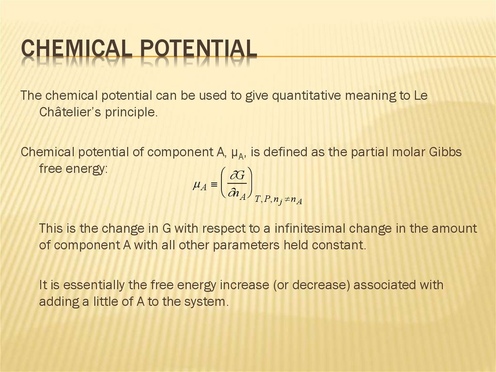 potential chemical gas ideal