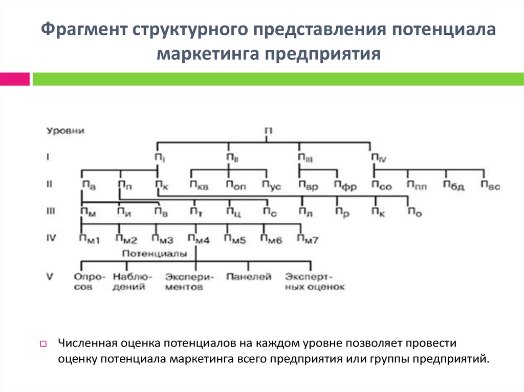 Оценка потенциального уровня. Представление о структурной модели. Маркетинговый потенциал примеры. Структурное представление АС. Структурные ФРАГМЕНТЫ.