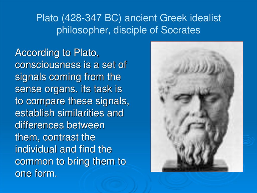 Plato (428-347 BC) ancient Greek idealist philosopher, disciple of Socrates