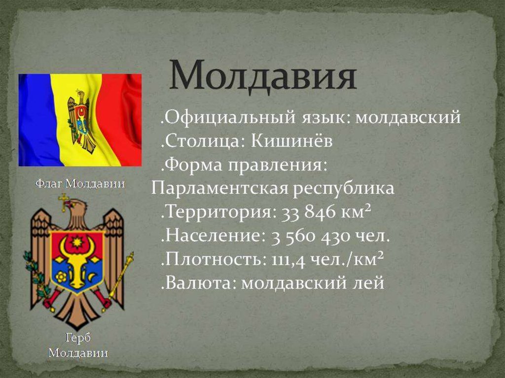 Презентация по молдавии по географии