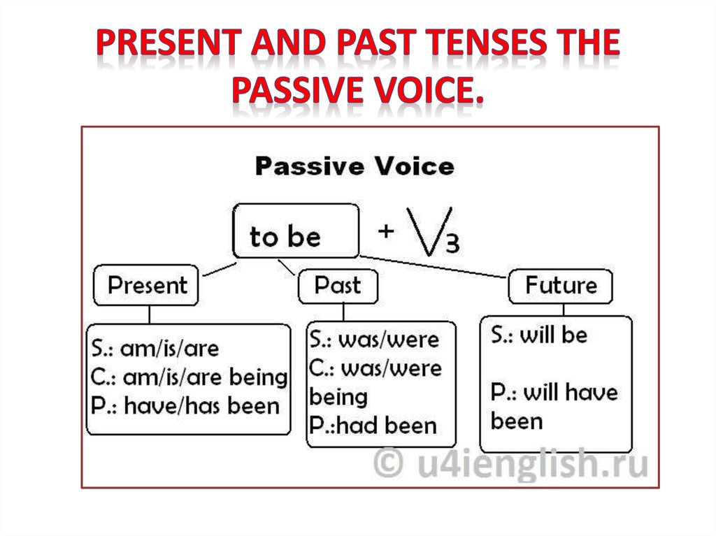 Present and past tenses the passive voice.