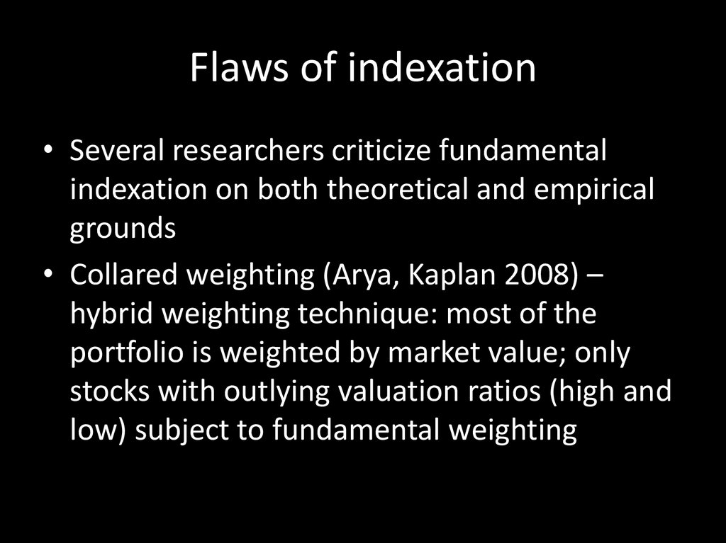 Flaws of indexation