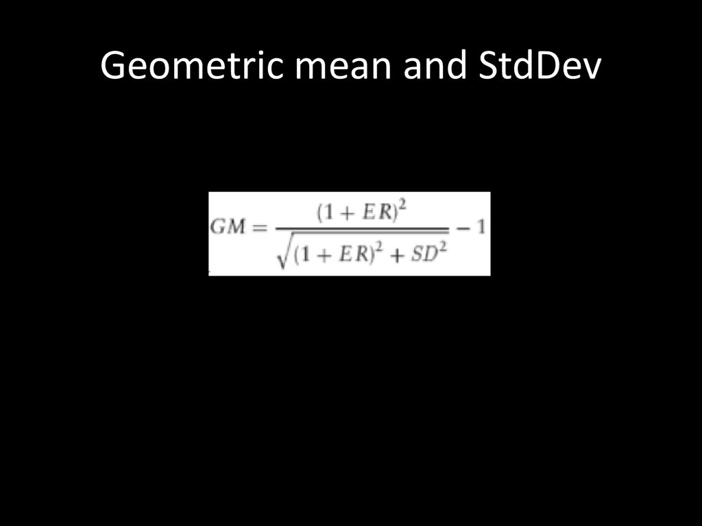 Geometric mean and StdDev