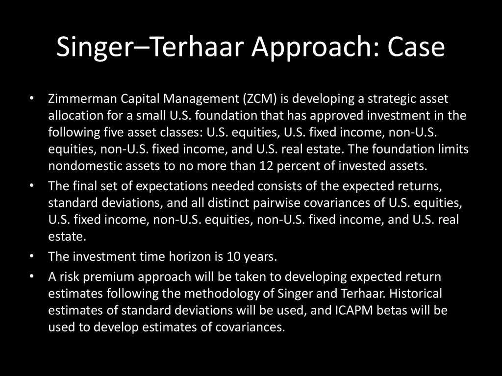 Singer–Terhaar approach