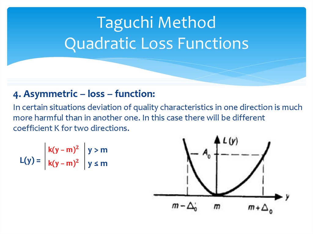 Taguchi Method Quadratic Loss Functions