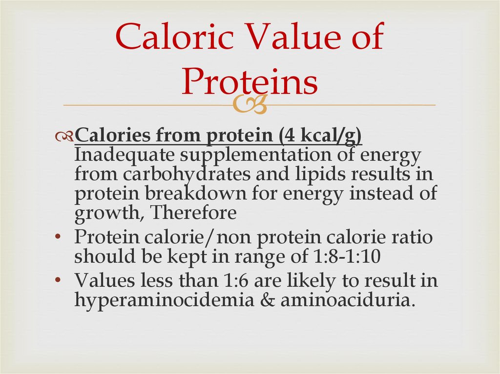 Caloric Value of Proteins