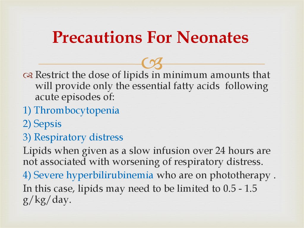 Precautions For Neonates