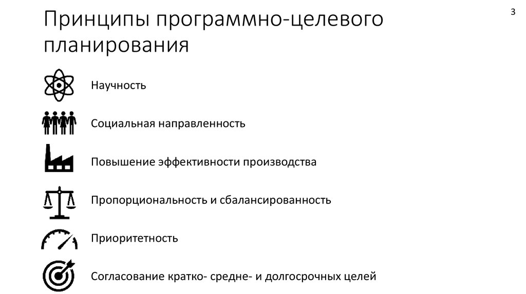 Принципы программно-целевого планирования