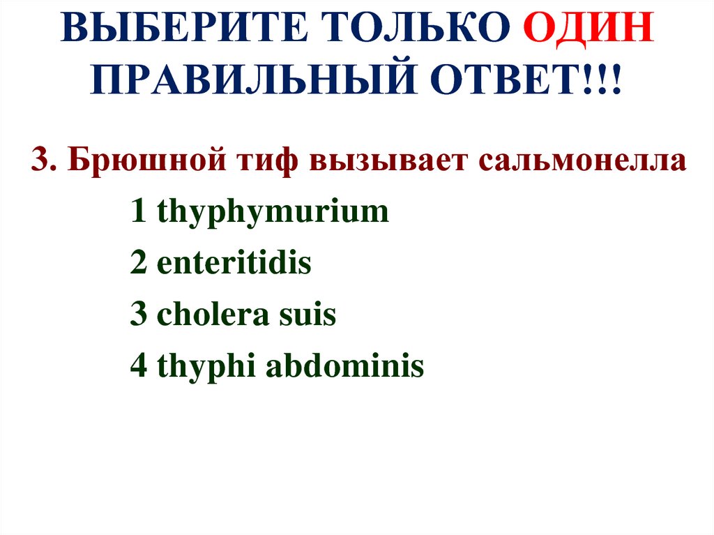 Выберите один правильный ответ