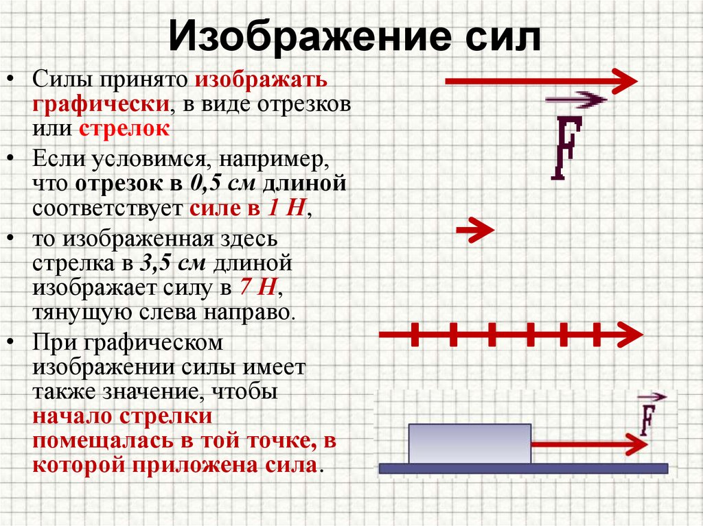 Графическое изображение сил 7 класс