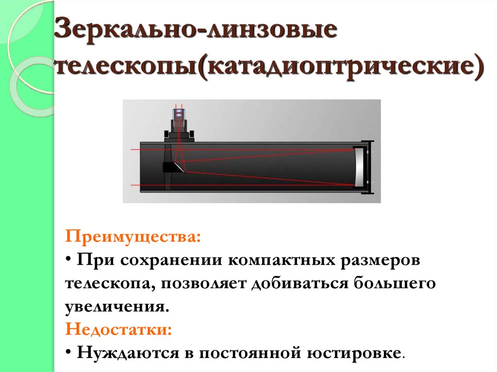 Зеркально линзовые телескопы. Зеркально-линзовый телескоп строение. Катадиоптрические (зеркально-линзовые) телескопы схема. Катадиоптрические - зеркально-линзовые телескопы. Ход лучей. Катадиоптрические телескопы преимущества и недостатки.