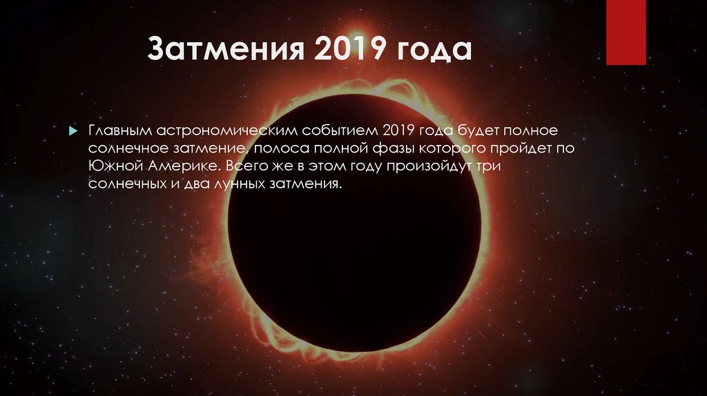Солнечное затмение в 2019 году