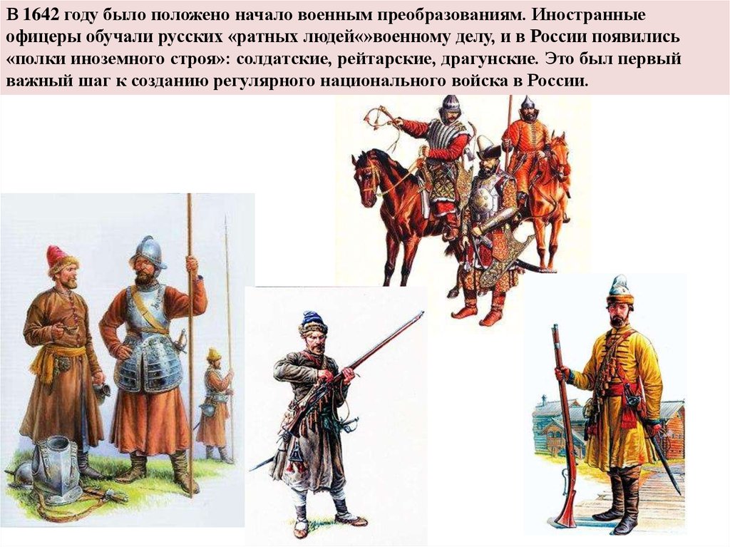 Воинские части формировавшиеся в россии 17 века