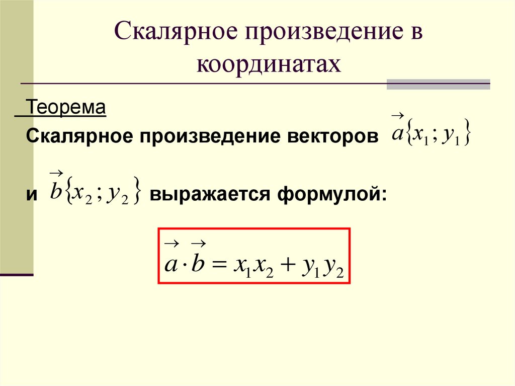 Скалярное произведение на рисунке