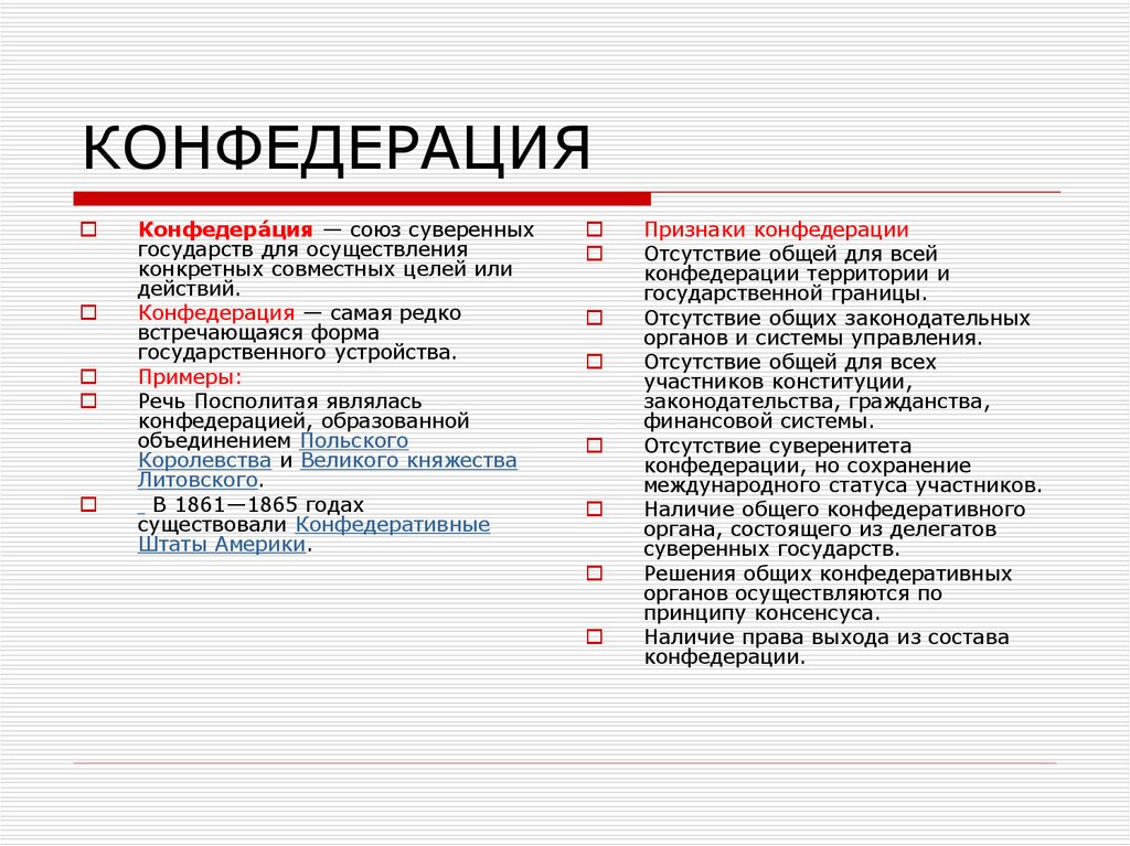 Проект конфедерации