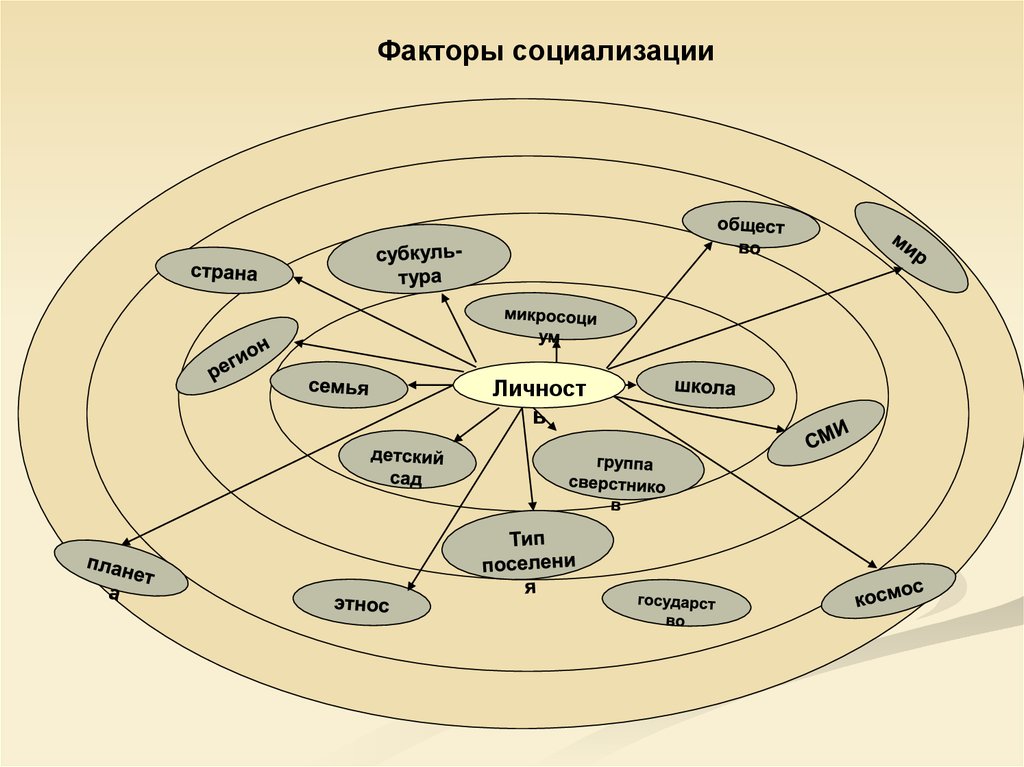 Схема факторы социализации