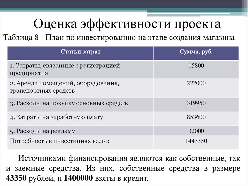 Социально экономическая эффективность проектов